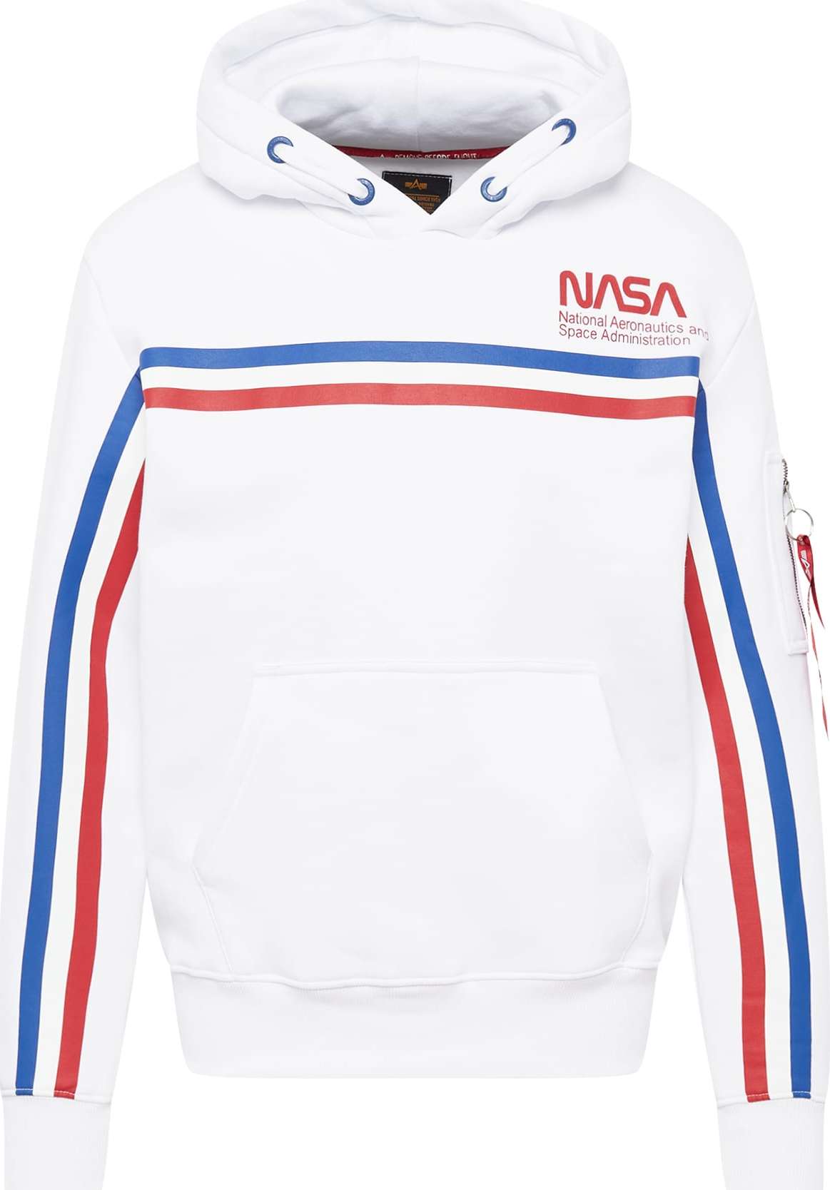 ALPHA INDUSTRIES Mikina 'NASA ISS' bílá / modrá / červená