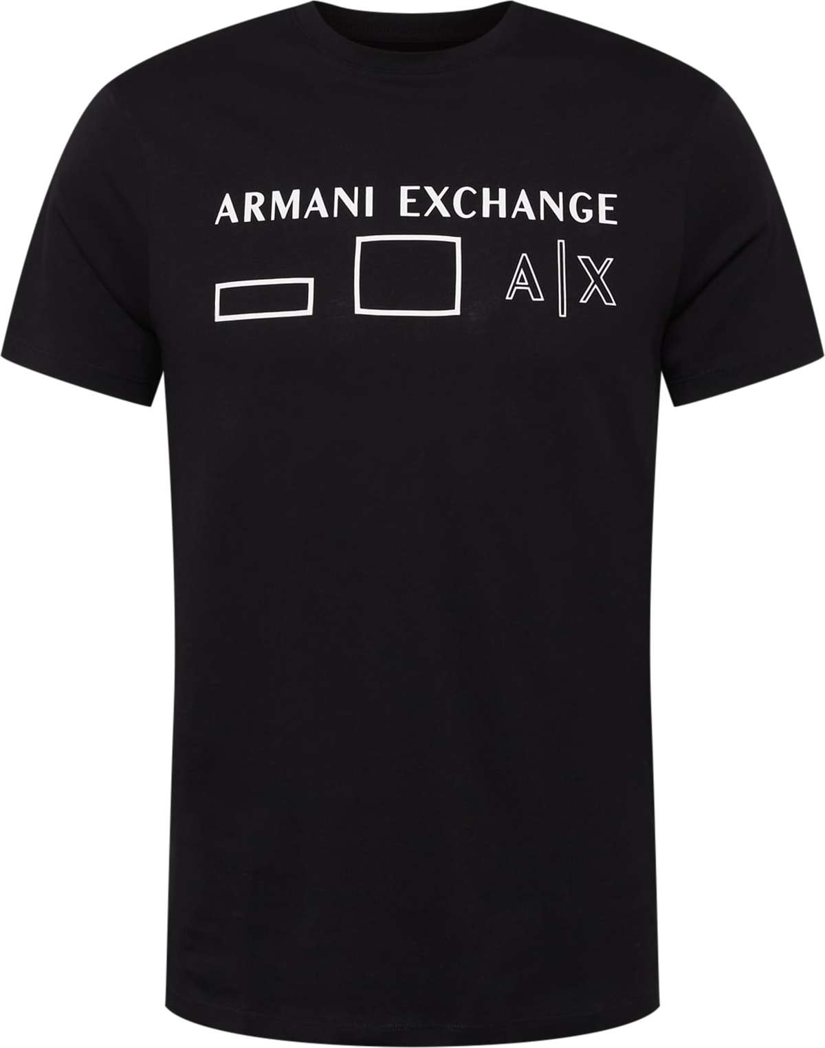 ARMANI EXCHANGE Tričko černá / bílá