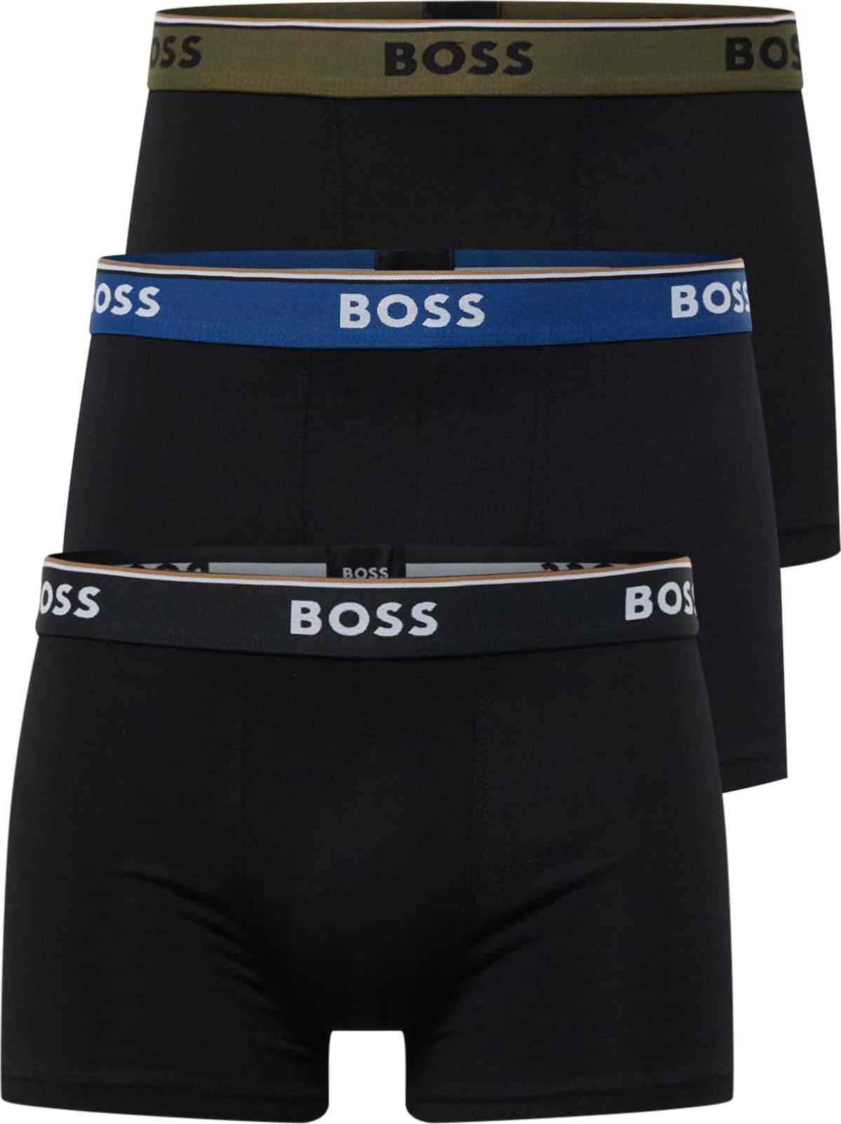 BOSS Black Boxerky černá / bílá / modrá / khaki