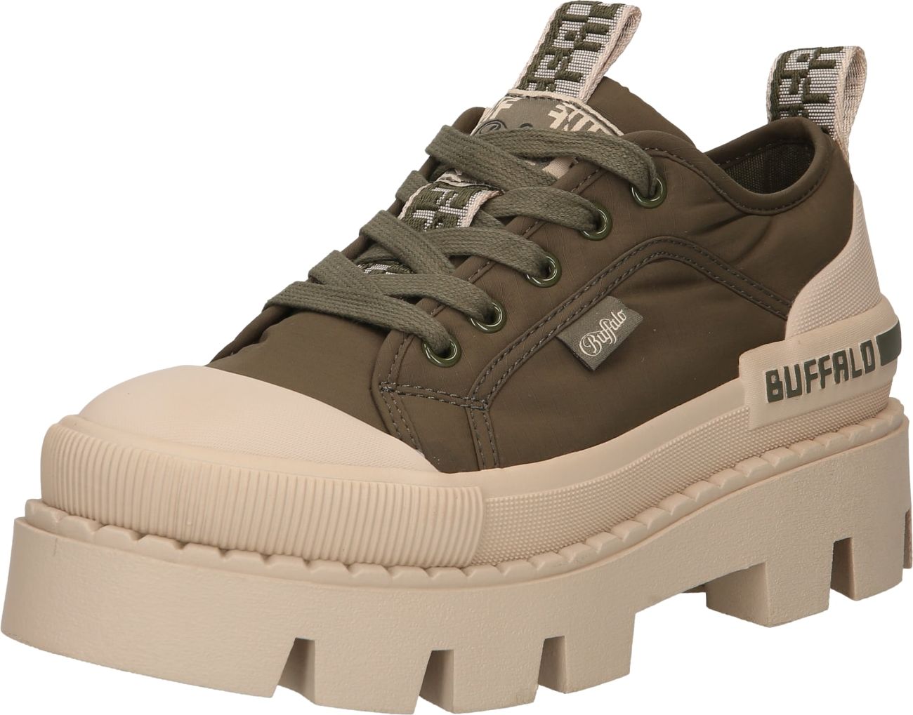 BUFFALO Tenisky 'Raven' khaki / krémová / černá