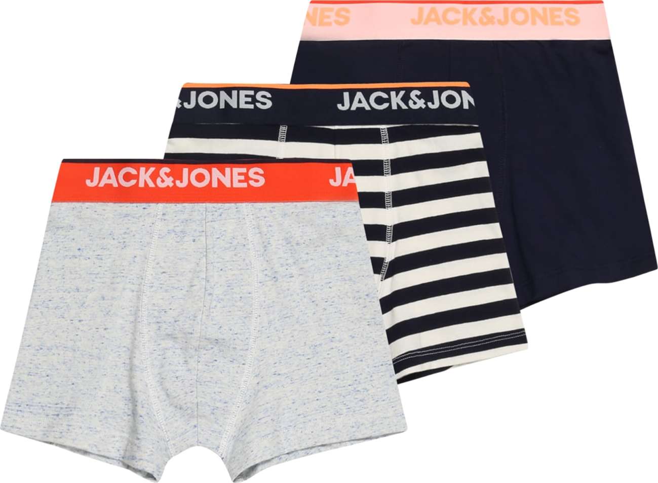 Jack & Jones Junior Spodní prádlo 'Dave' námořnická modř / modrý melír / bílá / ohnivá červená