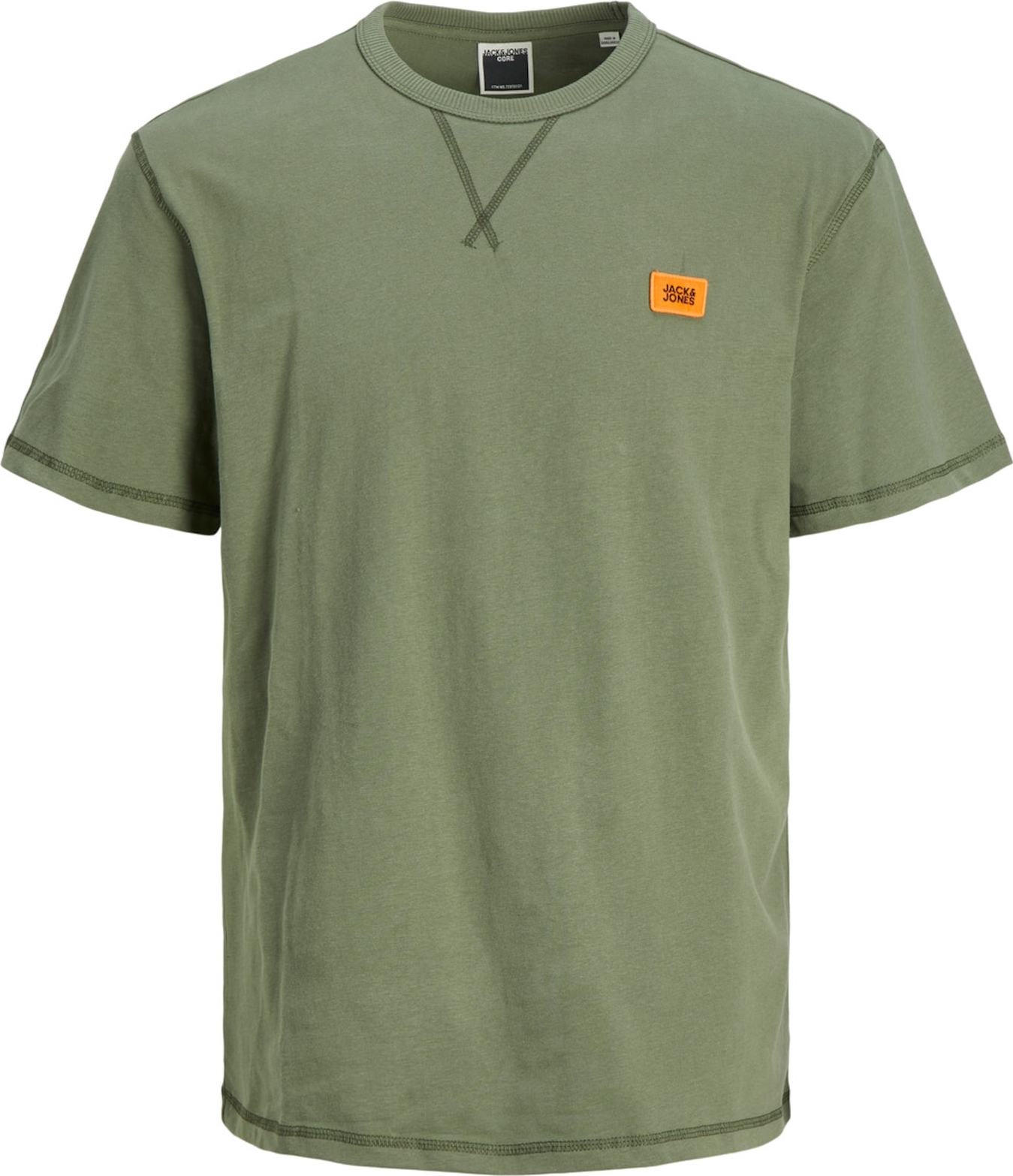 Jack & Jones Junior Tričko khaki / oranžová