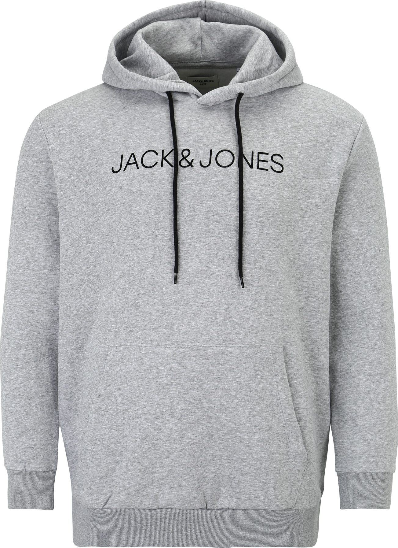 Jack & Jones Plus Mikina šedý melír / černá