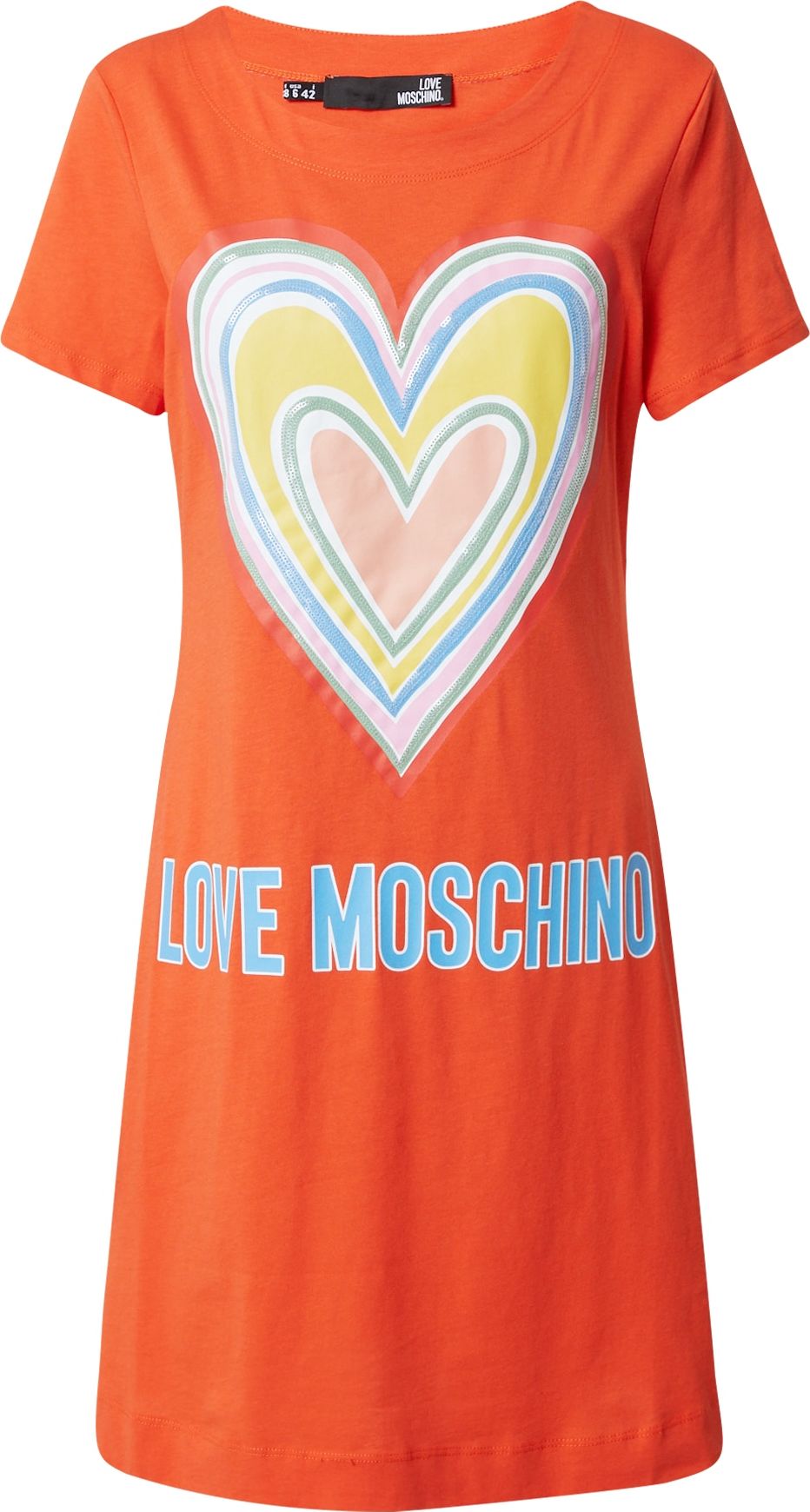 Love Moschino Šaty světlemodrá / světle žlutá / šeříková / oranžová