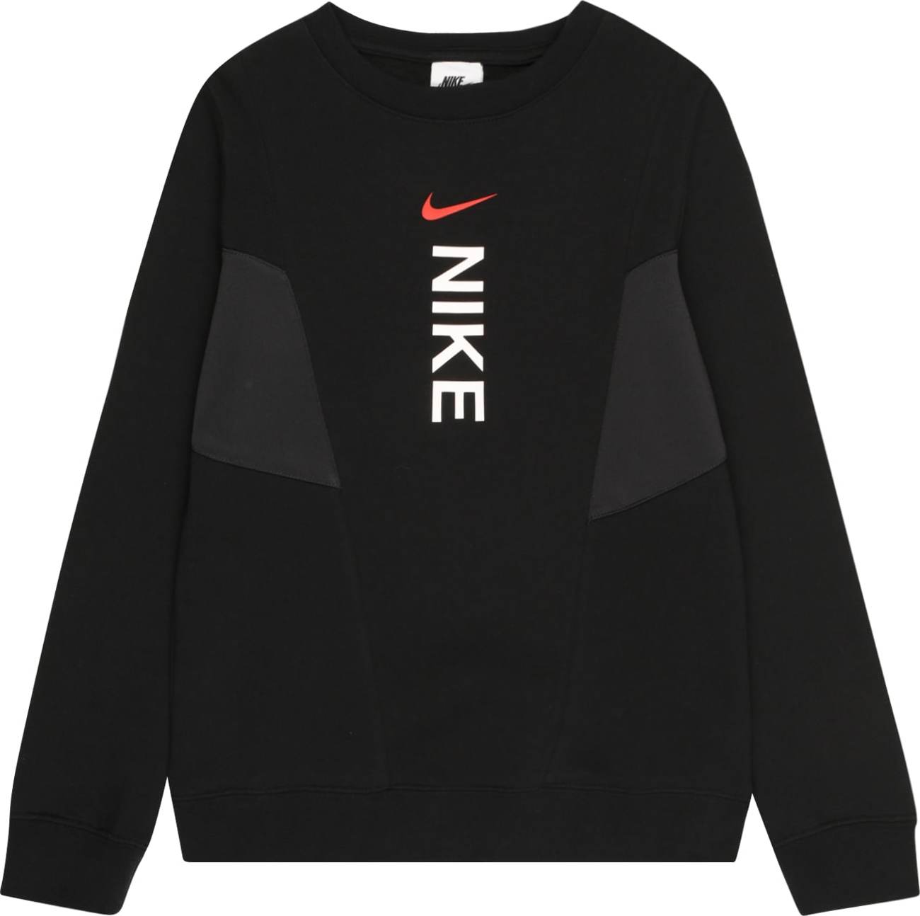 Nike Sportswear Mikina černá / ohnivá červená / bílá