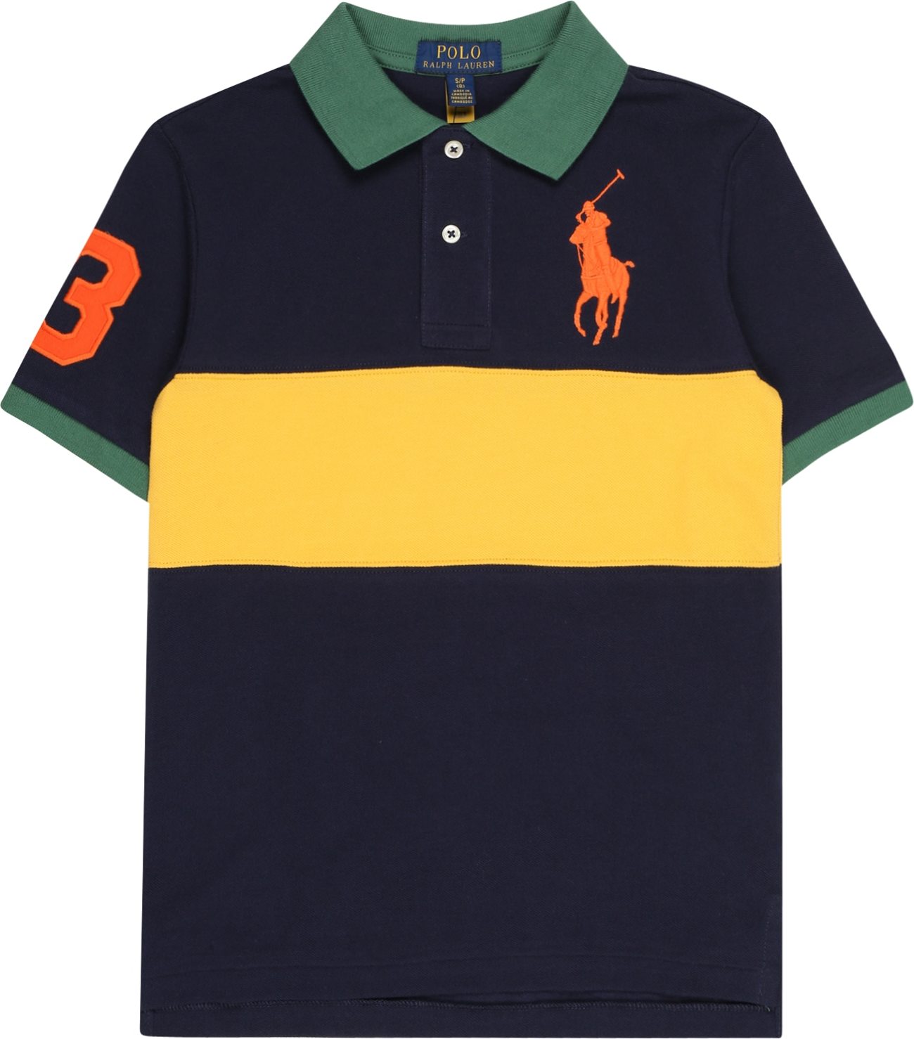 Polo Ralph Lauren Tričko námořnická modř / žlutá / tmavě oranžová / zelená