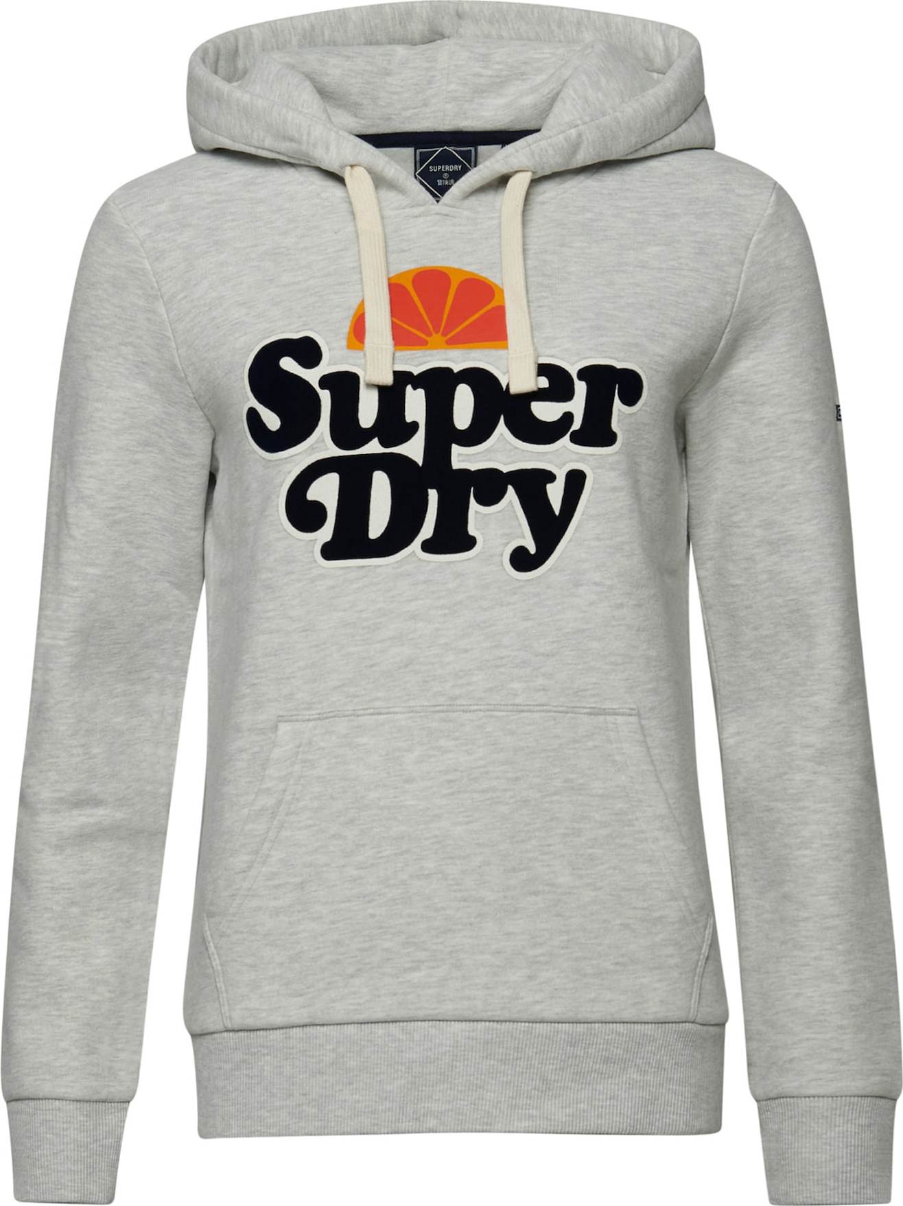 Superdry Mikina šedá / černá / oranžová / červená