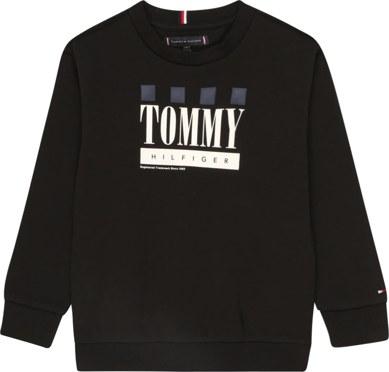 TOMMY HILFIGER Mikina černá / bílá / marine modrá