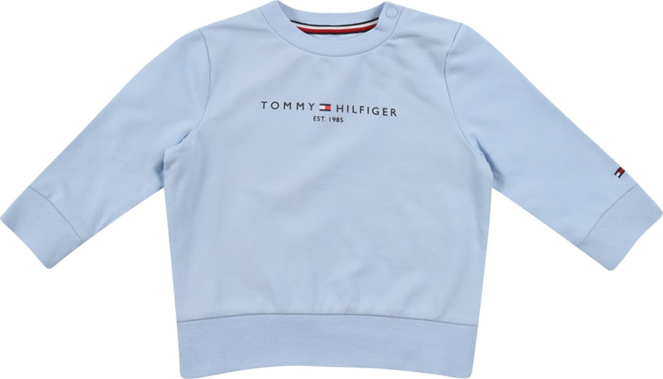 TOMMY HILFIGER Mikina kouřově modrá / marine modrá / krvavě červená / bílá