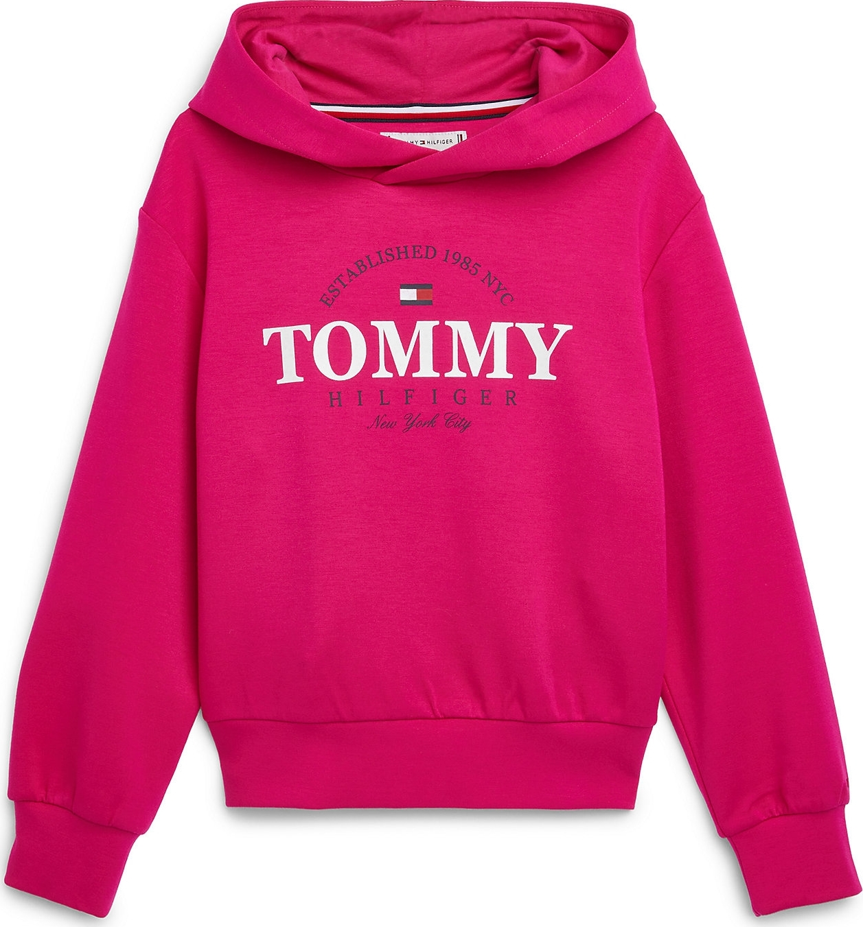 TOMMY HILFIGER Mikina bílá / námořnická modř / malinová