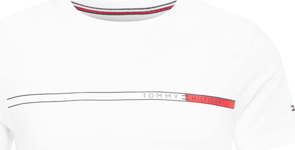 TOMMY HILFIGER Tričko bílá / námořnická modř / ohnivá červená