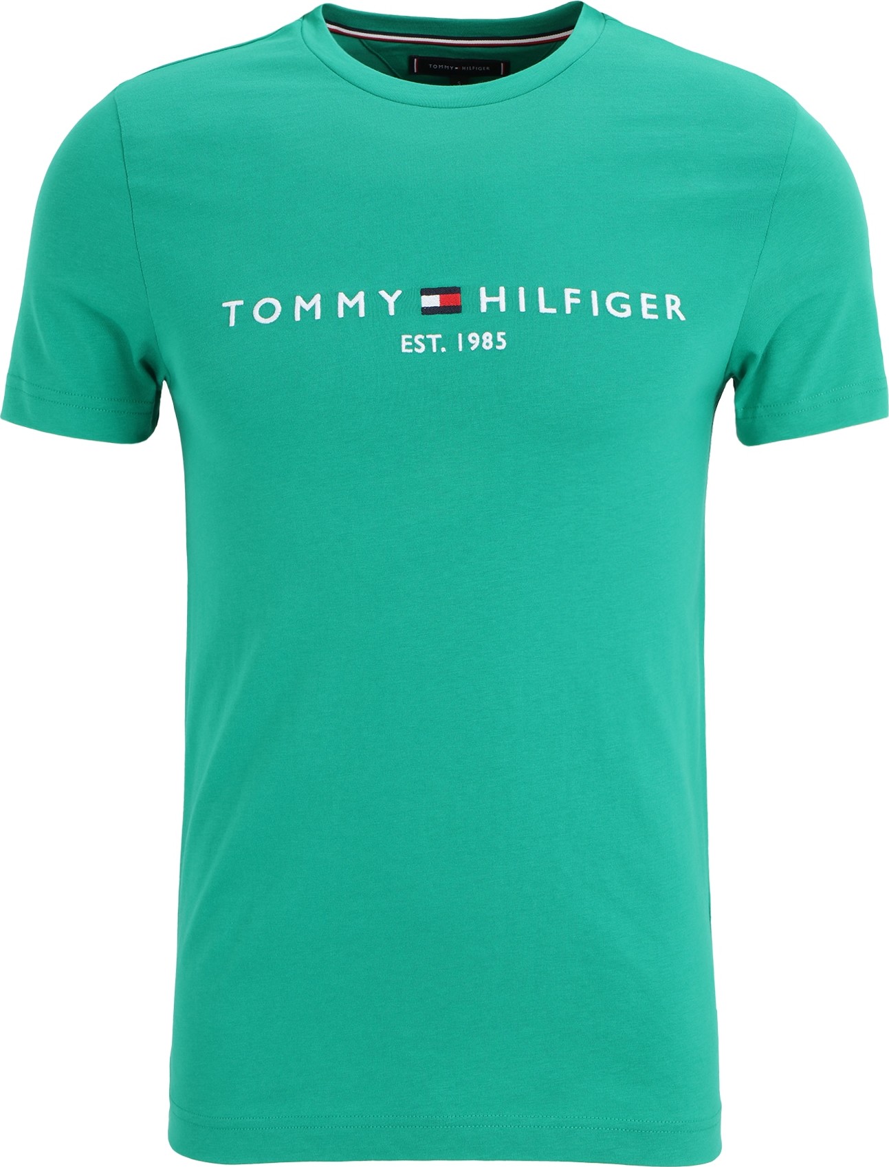 TOMMY HILFIGER Tričko nefritová / bílá / námořnická modř / červená