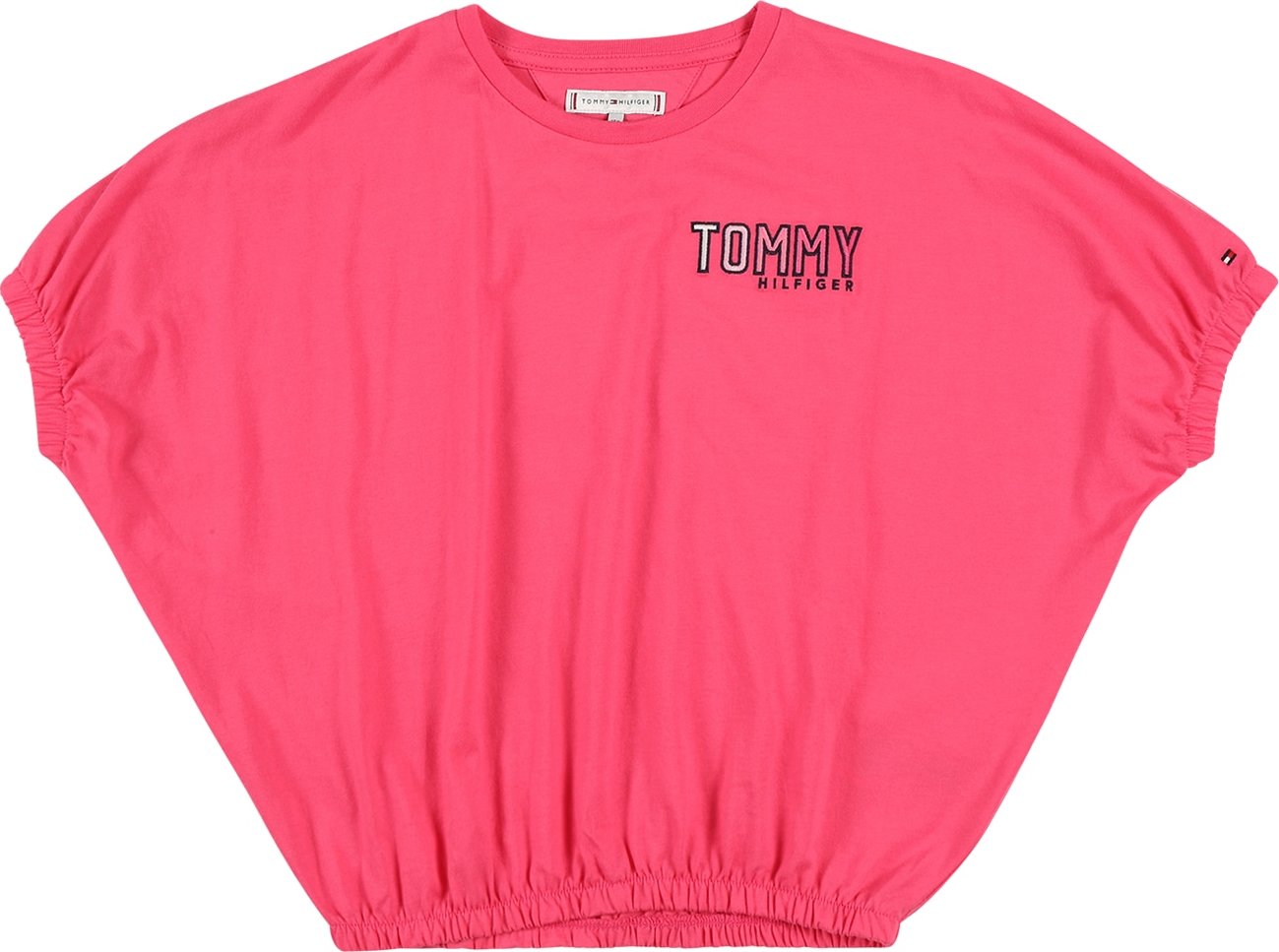 TOMMY HILFIGER Tričko pink / bílá / černá