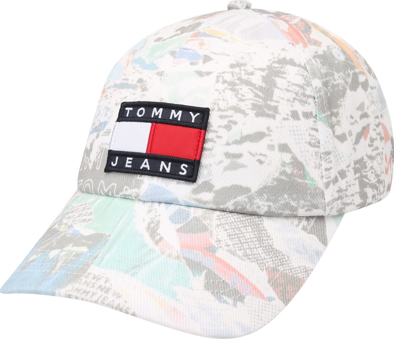 Tommy Jeans Čepice pastelová modrá / bílá / šedá / tyrkysová