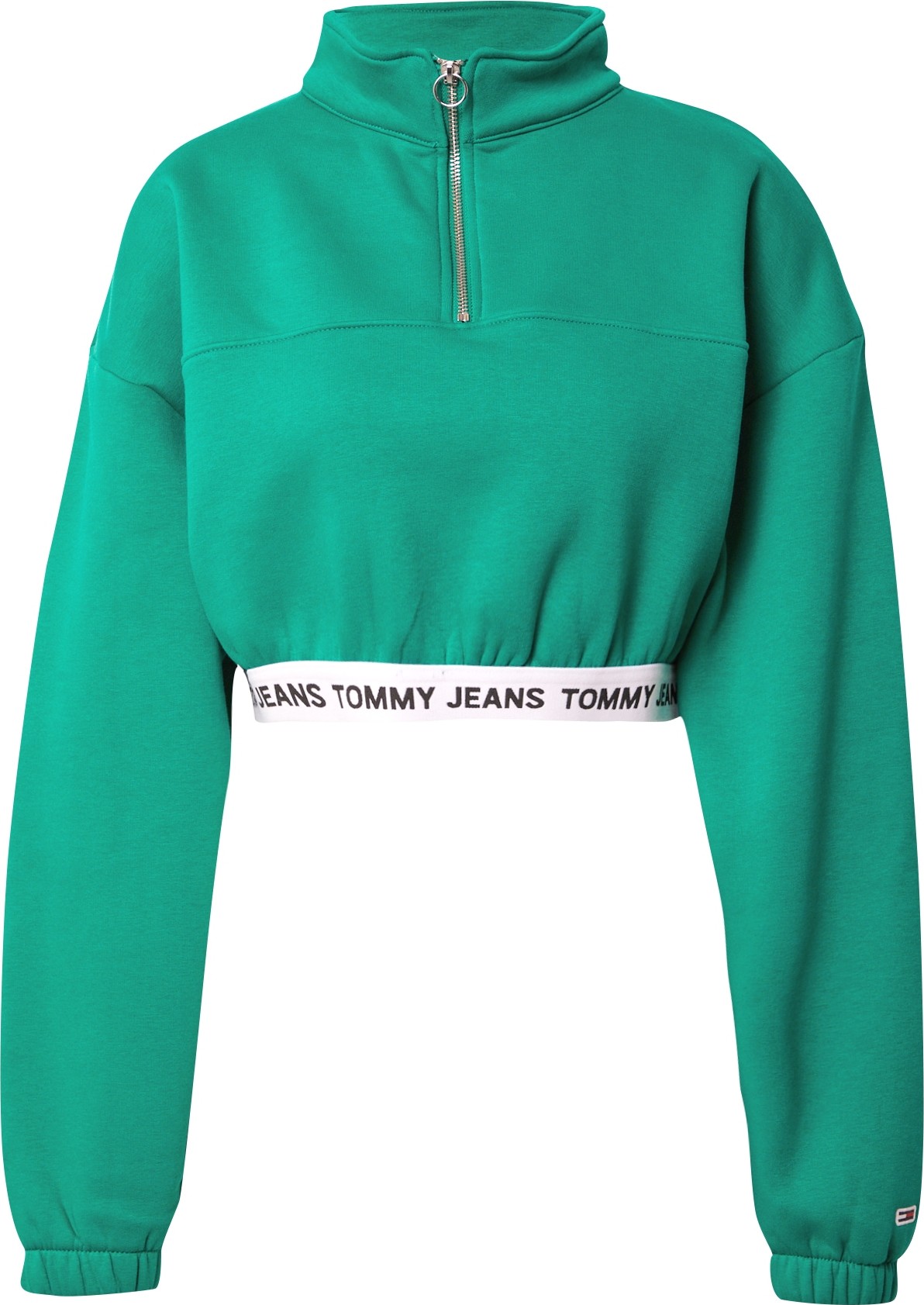 Tommy Jeans Mikina nefritová / bílá / černá