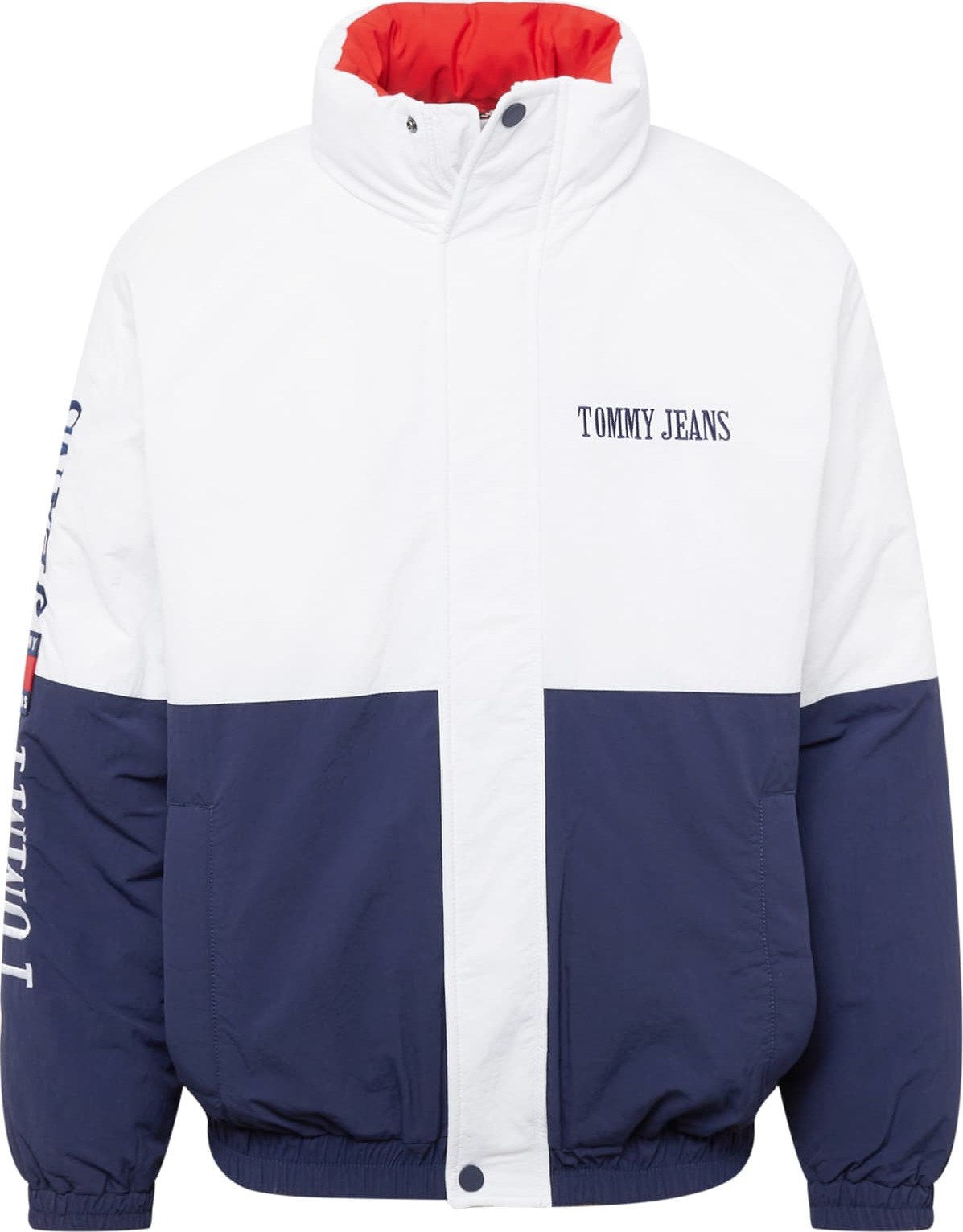 Tommy Jeans Zimní bunda bílá / červená / námořnická modř