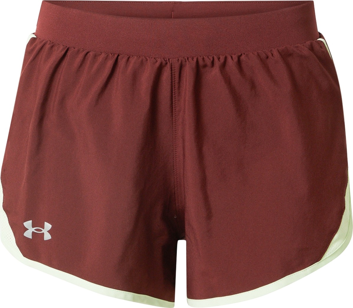 UNDER ARMOUR Sportovní kalhoty 'UA Fly By 2.0' burgundská červeň / bílá