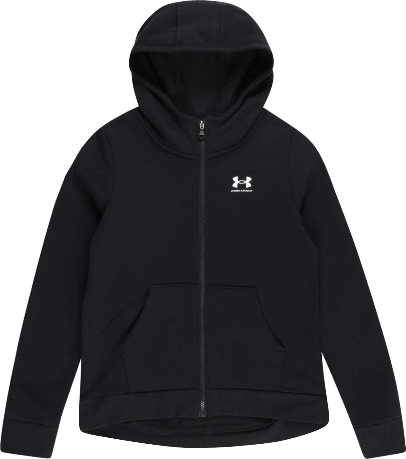 UNDER ARMOUR Sportovní mikina s kapucí 'Rival' černá / bílá