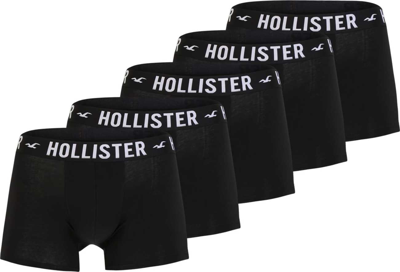 HOLLISTER Plavecké šortky černá / bílá