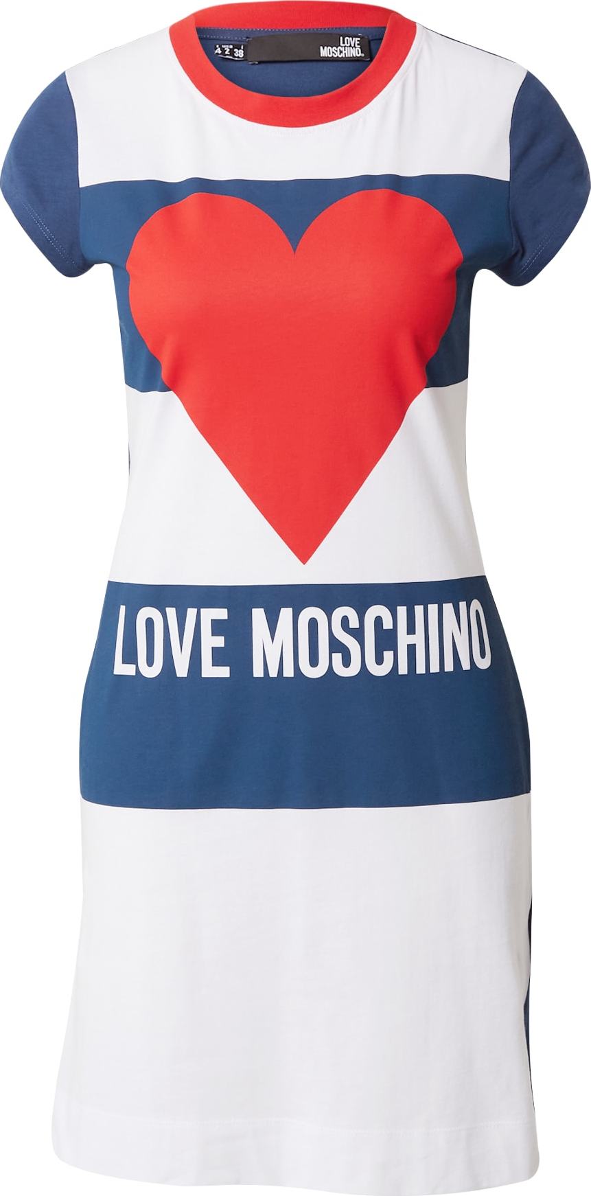 Love Moschino Šaty 'ABITO FELPA' námořnická modř / červená / bílá