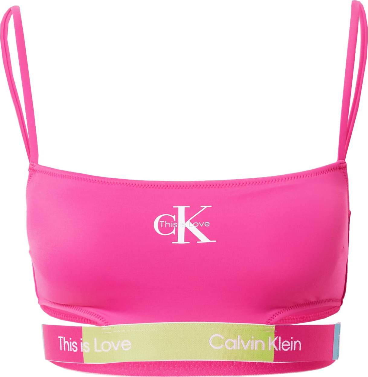 Calvin Klein Swimwear Horní díl plavek aqua modrá / jablko / pitaya / bílá