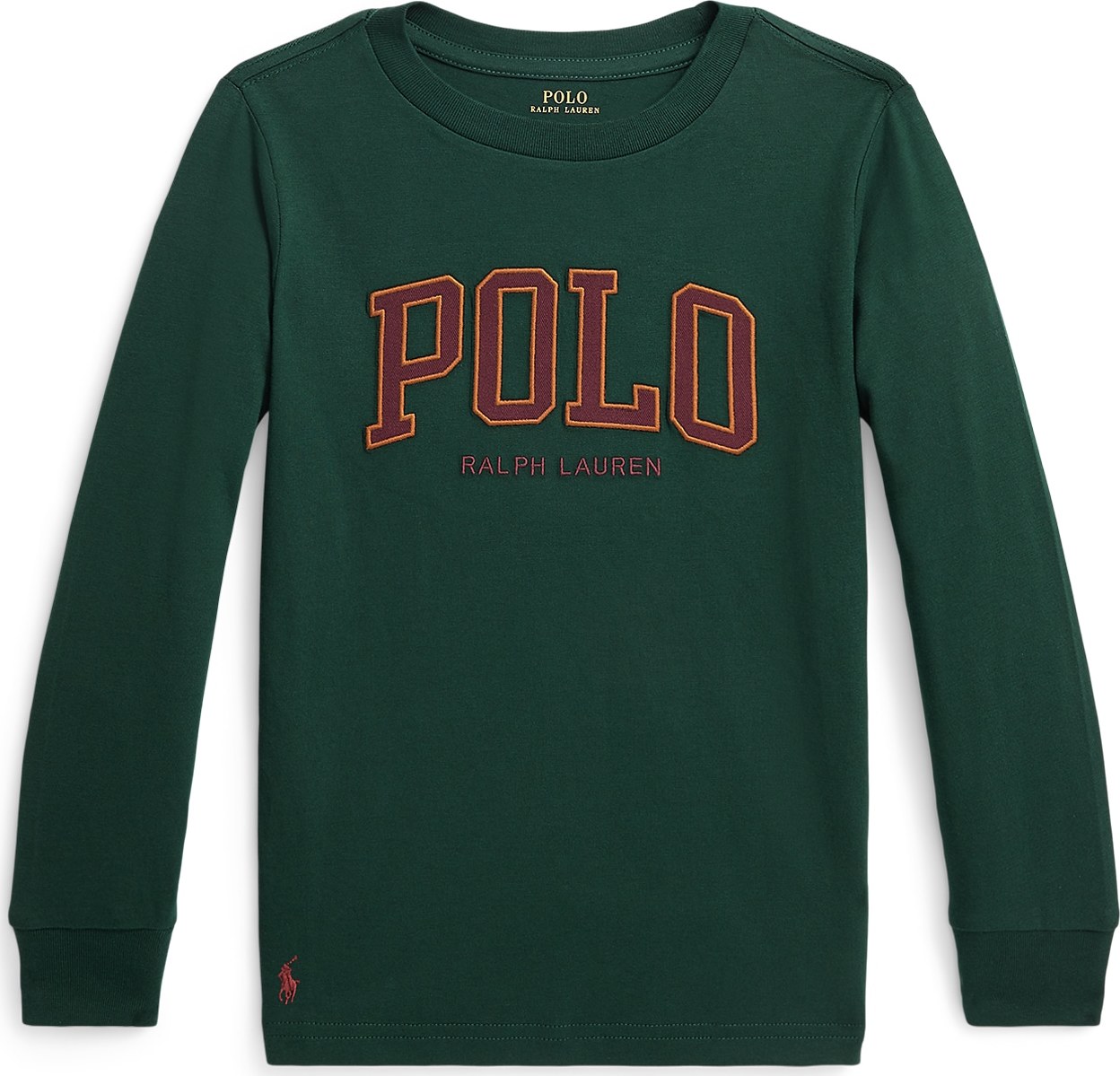 Tričko Polo Ralph Lauren tmavě zelená / oranžová / krvavě červená